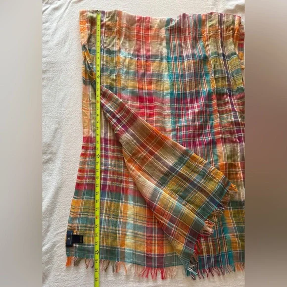 BROOKS BROS Linen Cotton Scarf BNNU - Picture 4 of 5